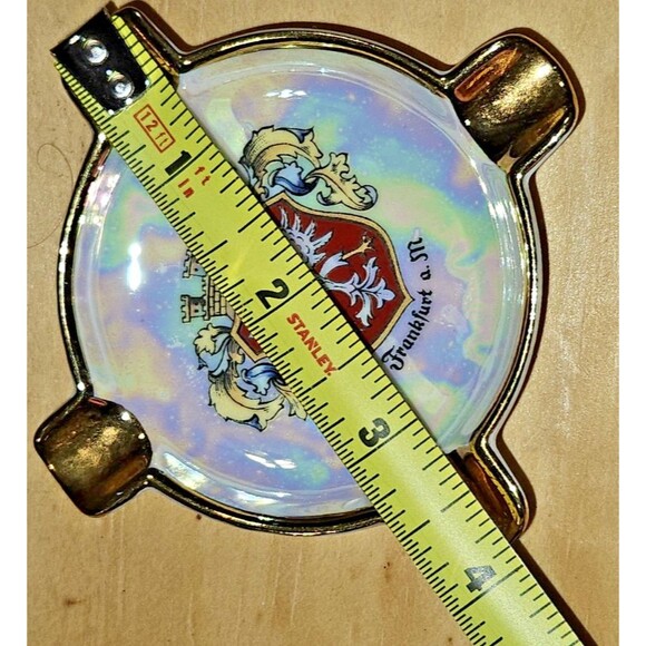 Vintage Ceramic Ashtray FRANKFURT On The Main Coat of Arms Gold on Porcelain - Picture 10 of 10